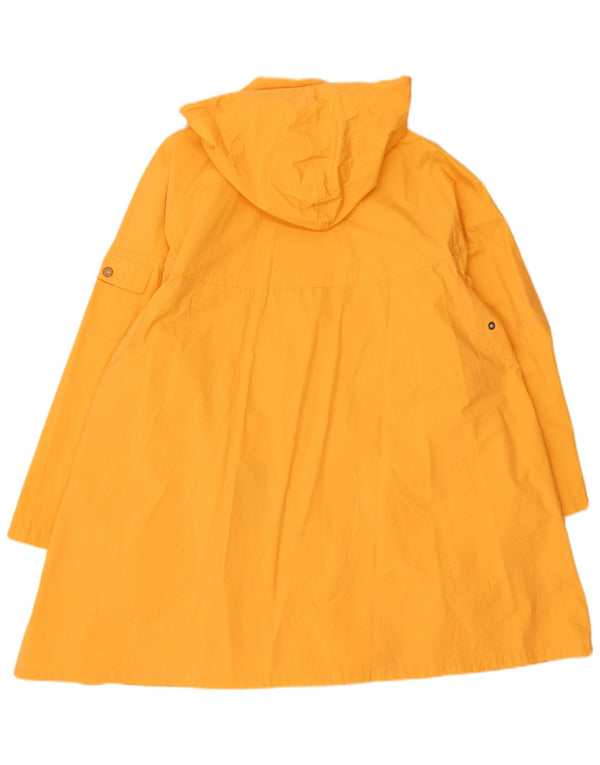 Vintage Womens Hooded Oversized Raincoat UK 18 XL Orange Polyester