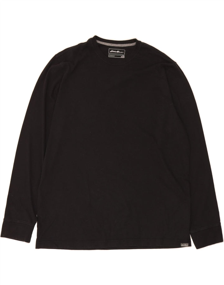 EDDIE BAUER Mens Tall Top Long Sleeve XL Black Cotton Vintage Eddie Bauer and Second-Hand Eddie Bauer from Messina Hembry 