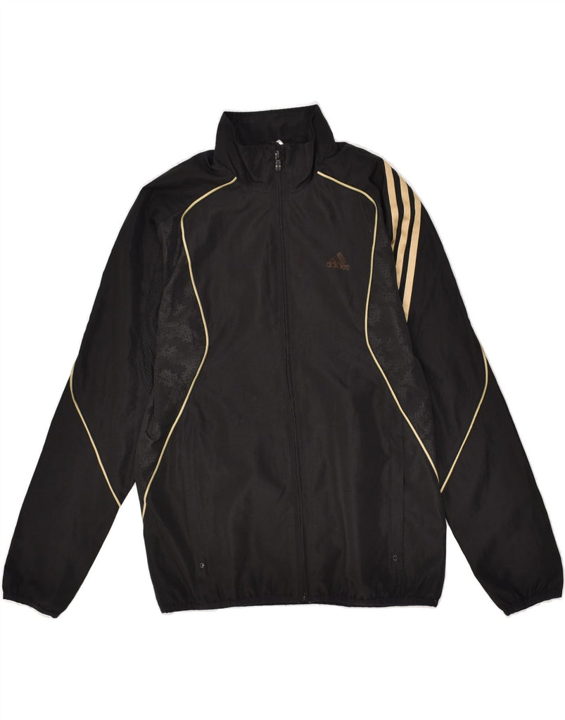 ADIDAS Boys Graphic Tracksuit Top Jacket 13-14 Years Black Geometric | Vintage Adidas | Thrift | Second-Hand Adidas | Used Clothing | Messina Hembry 