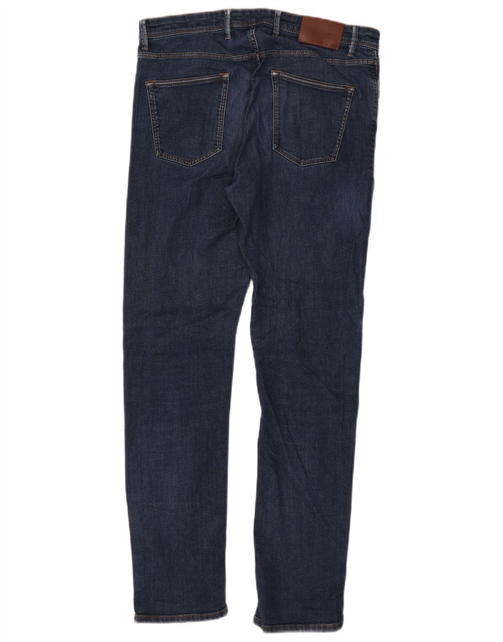 Massimo Dutti Mens Slim Jeans EU 42 Large W32 L30 Navy Blue Cotton