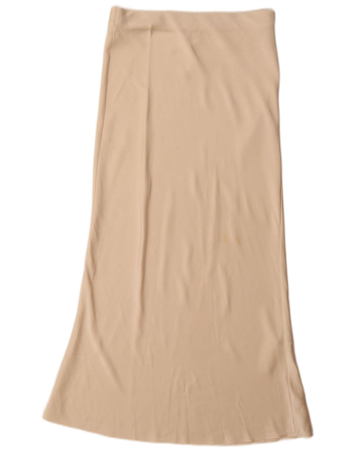 Zara Womens Maxi Skirt Small W26 Beige Polyester