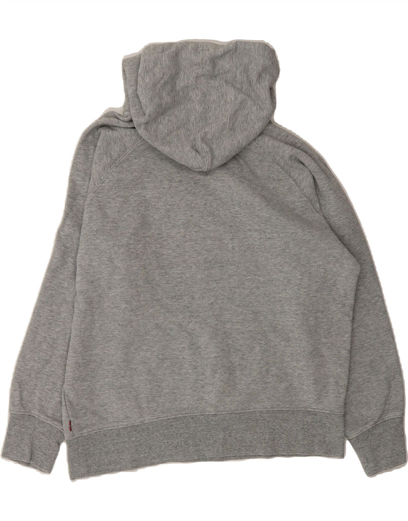 LEVI'S Womens Oversized Graphic Hoodie Jumper UK 10 Small Grey Cotton Vintage Levi's and Second-Hand Levi's from Messina Hembry 