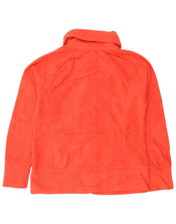 CALVIN KLEIN Womens Graphic Fleece Jacket UK 10 Small Orange Polyester
