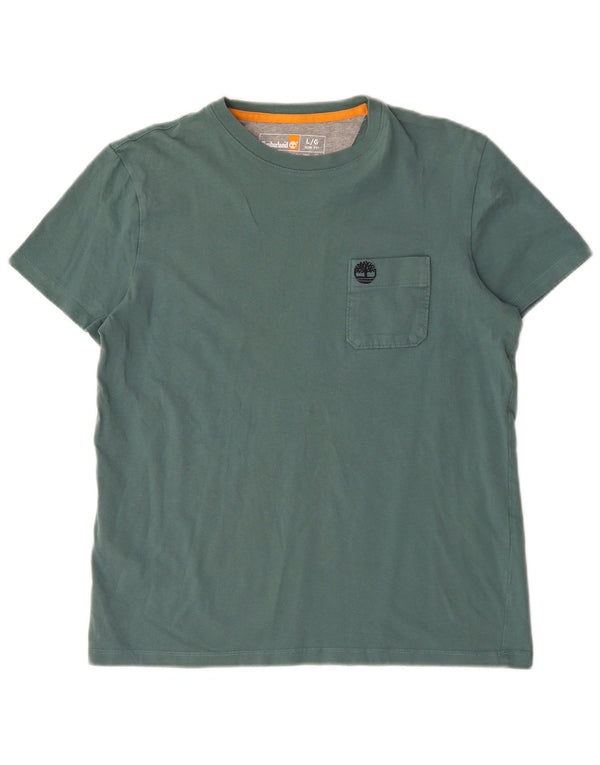 Timberland Mens Slim Fit T-Shirt Top Large Green Cotton