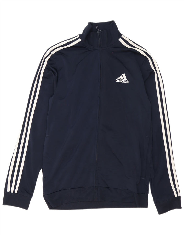 Adidas Mens Tracksuit Top Jacket UK 40/42 Medium Navy Blue Polyester