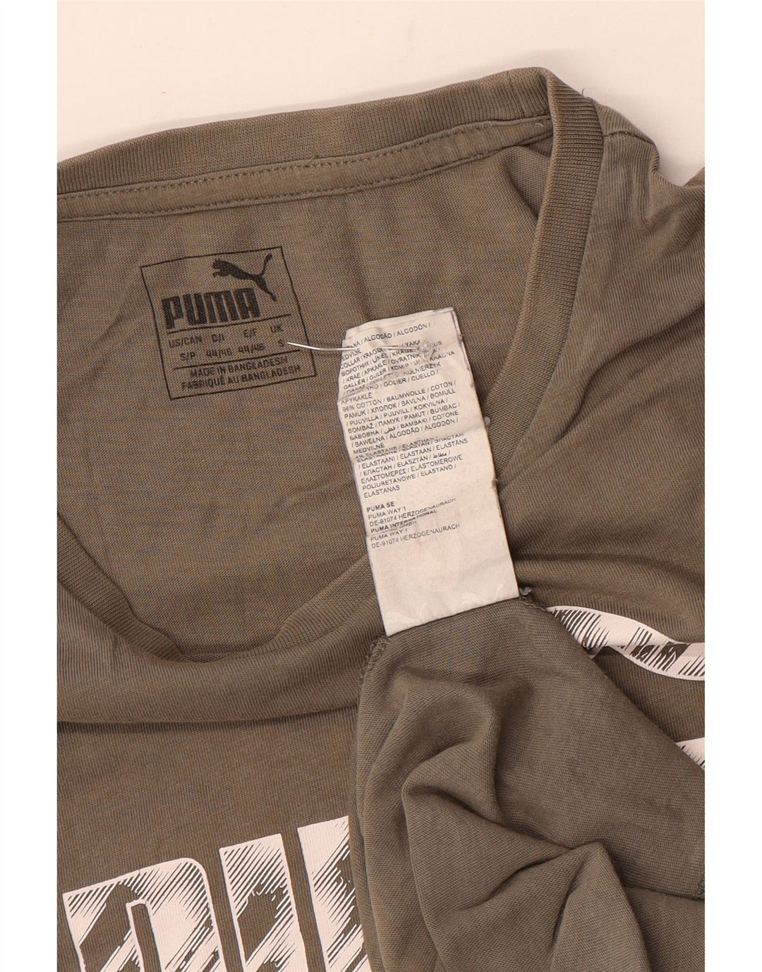 Puma Mens Graphic T-Shirt Top Small Grey Cotton