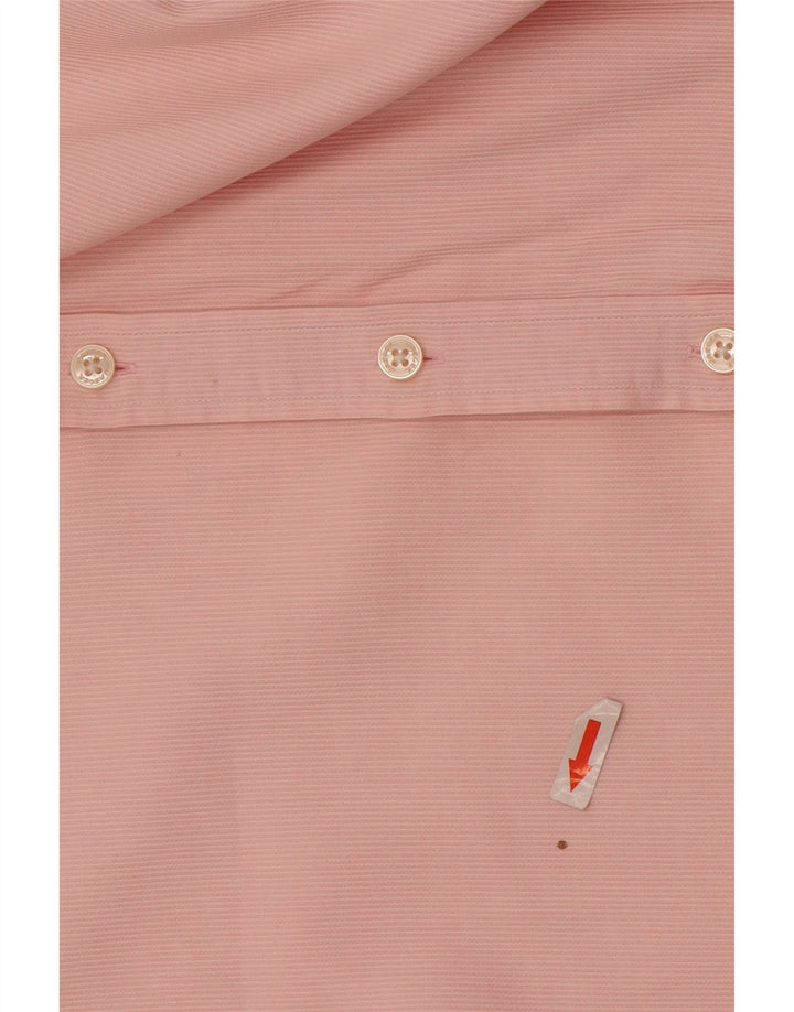Jaeger Mens Modern Shirt Size 15 1/2 Medium Pink Pinstripe Cotton