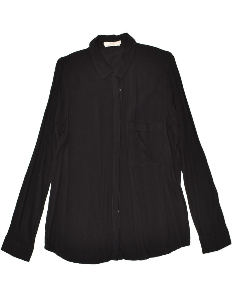 PULL & BEAR Womens Shirt Blouse UK 14 Medium Black Viscose | Vintage Pull & Bear | Thrift | Second-Hand Pull & Bear | Used Clothing | Messina Hembry 