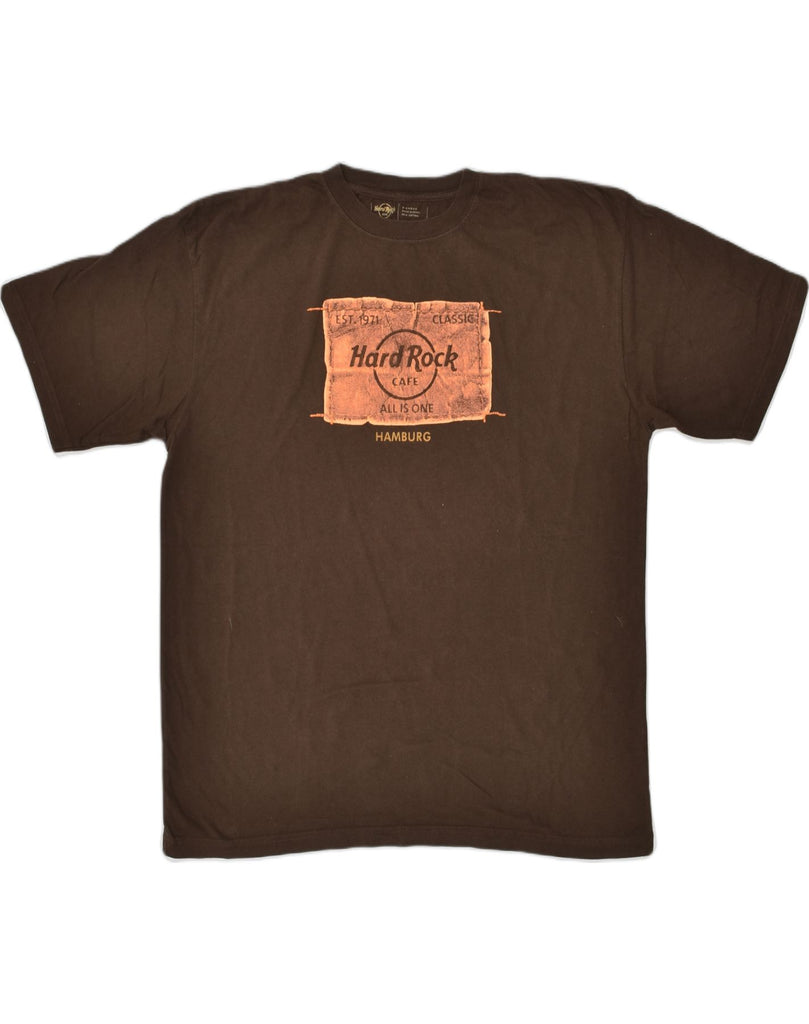 HARD ROCK CAFE Mens Hamburg Graphic T-Shirt Top XL Brown Cotton | Vintage Hard Rock Cafe | Thrift | Second-Hand Hard Rock Cafe | Used Clothing | Messina Hembry 