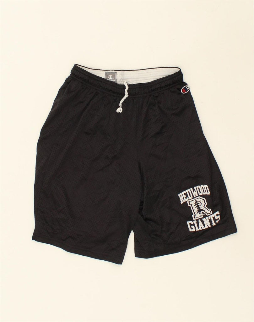 CHAMPION Mens Graphic Sport Shorts Medium Black | Vintage Champion | Thrift | Second-Hand Champion | Used Clothing | Messina Hembry 