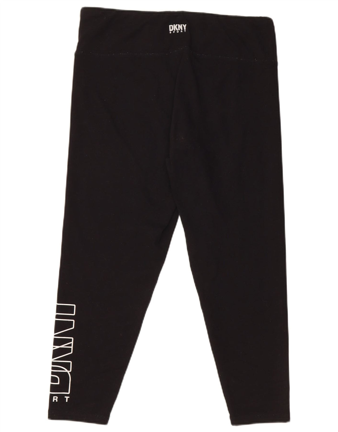 DKNY Womens Graphic Capri Leggings UK 18 XL Black Polyester