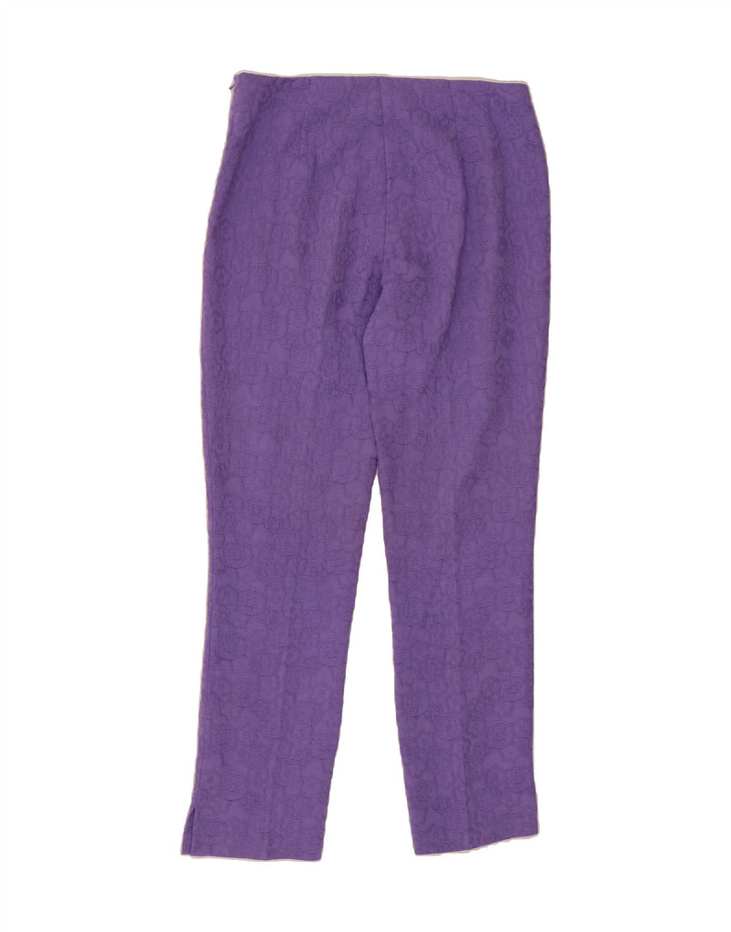 LUISA SPAGNOLI Womens Casual Trousers IT 44 Medium W32 L29 Purple Floral Vintage Luisa Spagnoli and Second-Hand Luisa Spagnoli from Messina Hembry 