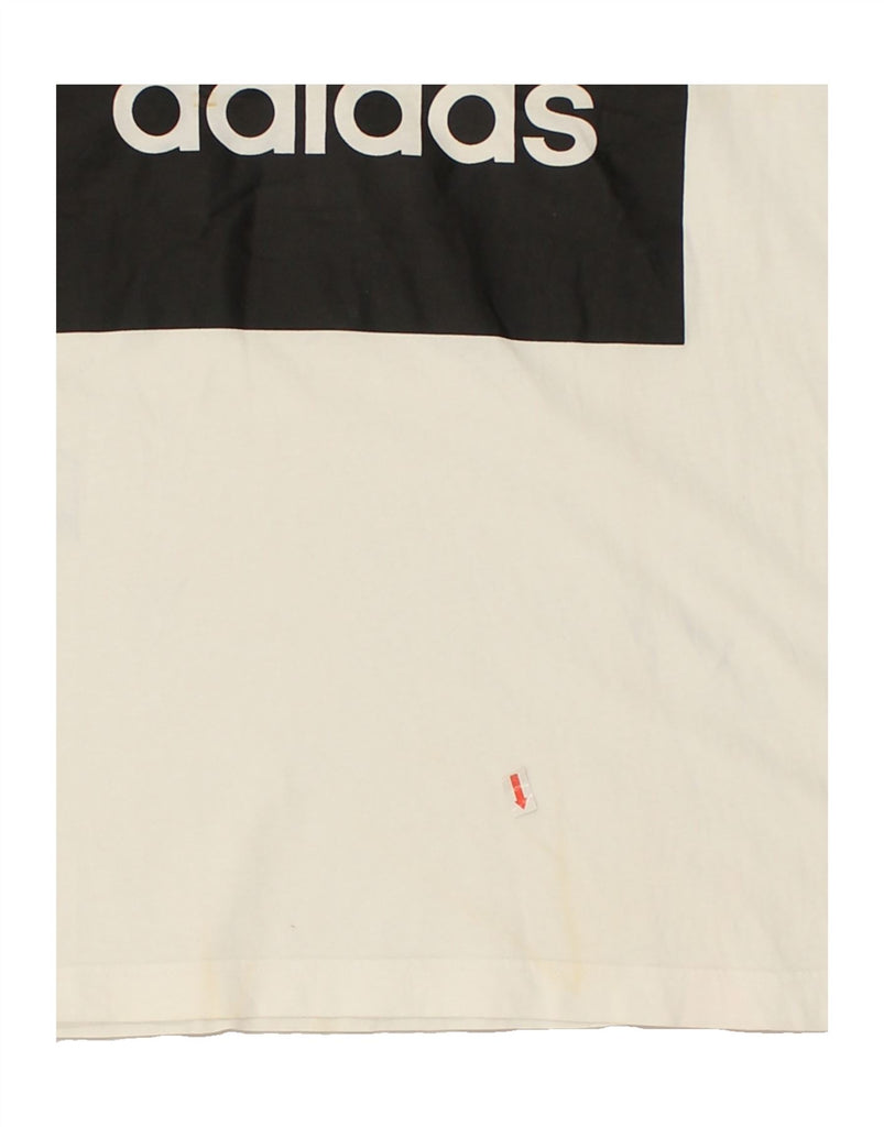 ADIDAS Mens Graphic T-Shirt Top Medium Off White Cotton | Vintage Adidas | Thrift | Second-Hand Adidas | Used Clothing | Messina Hembry 