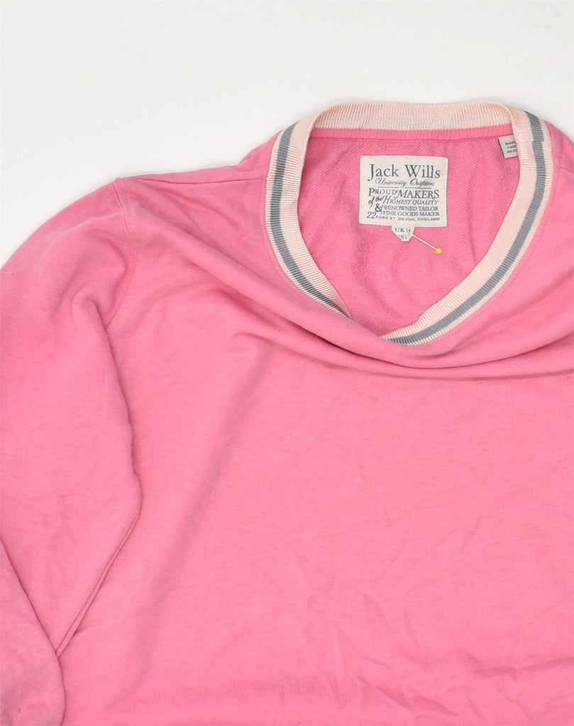 JACK WILLS Womens Sweatshirt Jumper UK 14 Large  Pink Polyester | Vintage Jack Wills | Thrift | Second-Hand Jack Wills | Used Clothing | Messina Hembry 