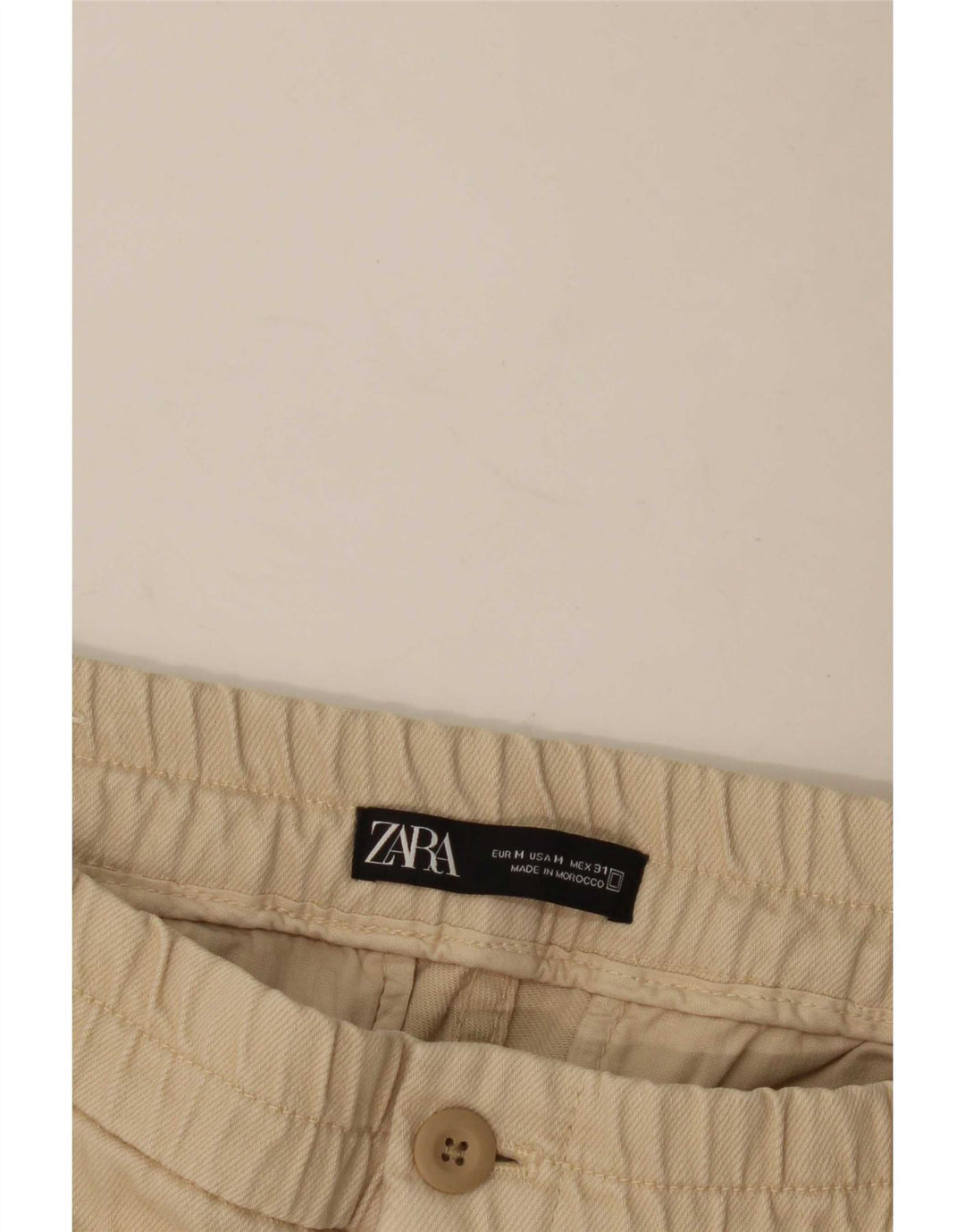 Zara Mens Tapered Chino Trousers Medium W30 L28 Beige