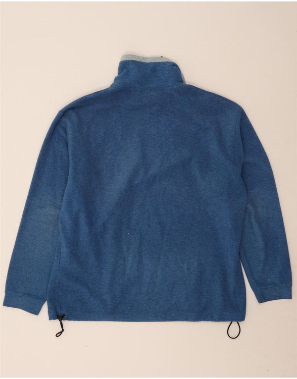 Mauna Kea Mens Zip Neck Fleece Jumper Large Blue Flecked Polyester