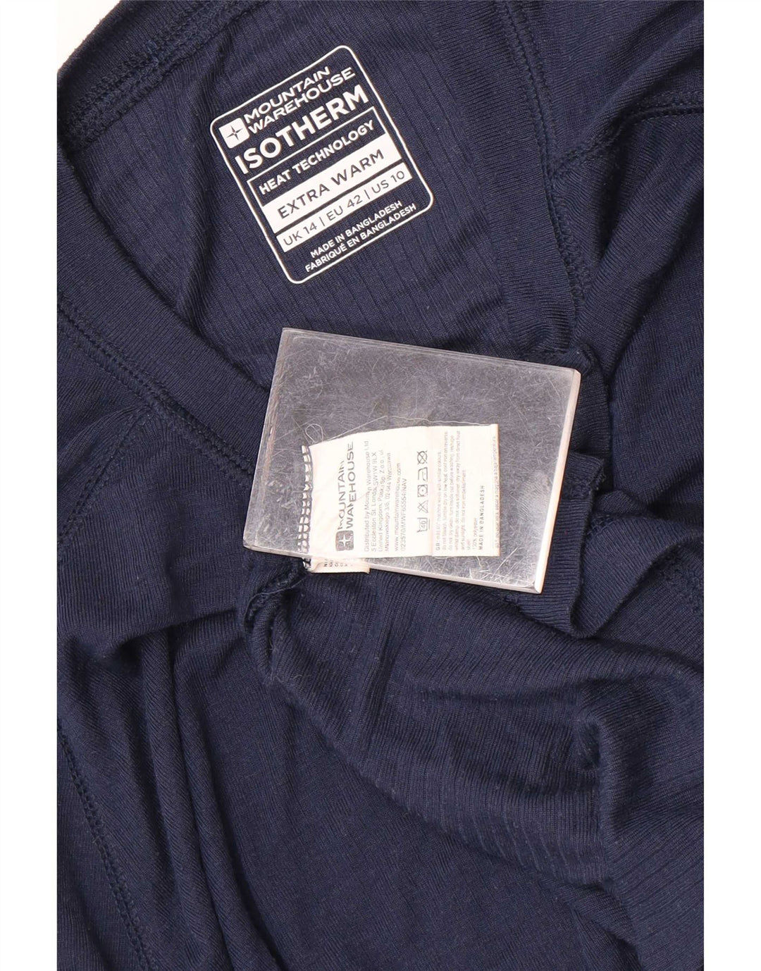 Mountain Warehouse Womens Top Long Sleeve UK 14 Large Navy Blue Polyester
