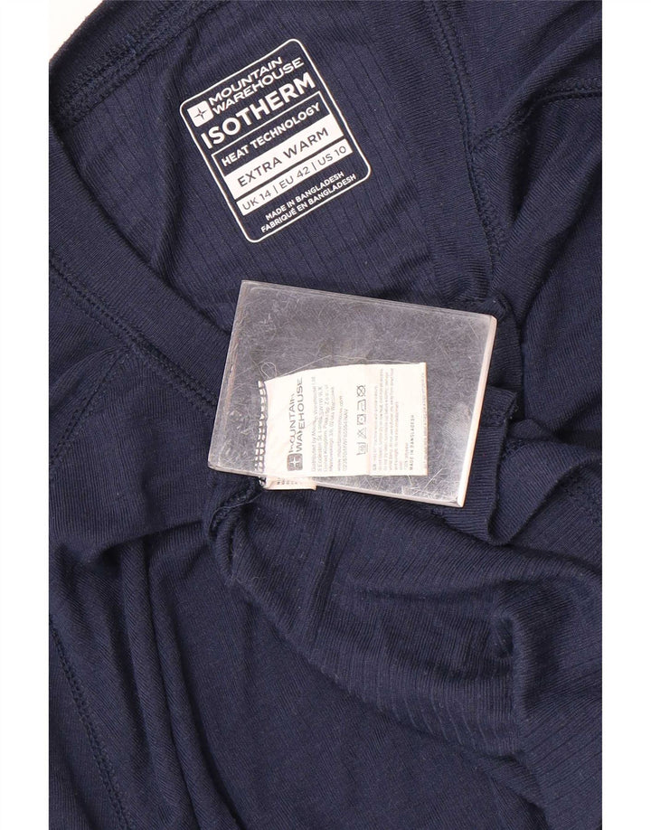 Mountain Warehouse Womens Top Long Sleeve UK 14 Large Navy Blue Polyester
