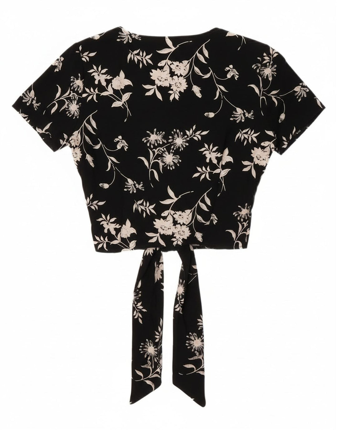 Max Dine Womens Crop Front Tie Cardigan Top IT 42 Medium Black Floral