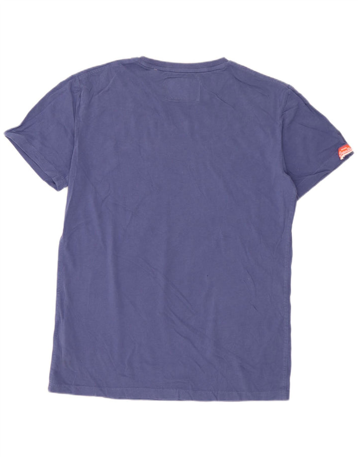 SUPERDRY Mens T-Shirt Top Medium Blue Cotton