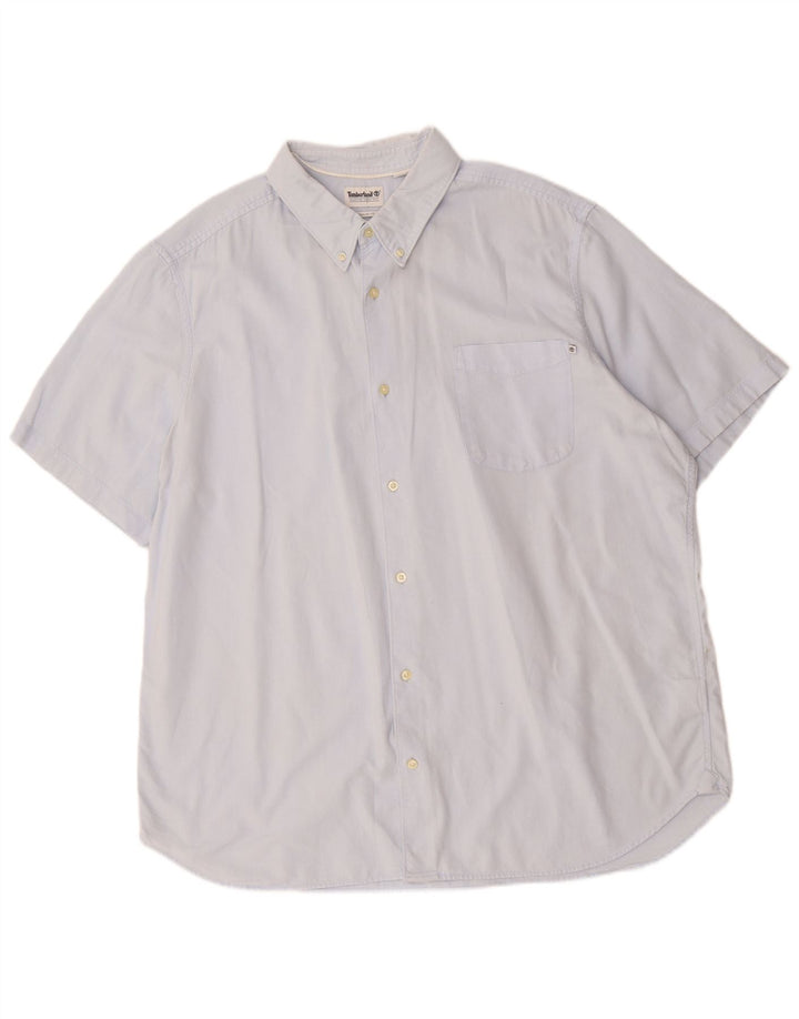 TIMBERLAND Mens Regular Fit Short Sleeve Shirt 3XL Blue Cotton