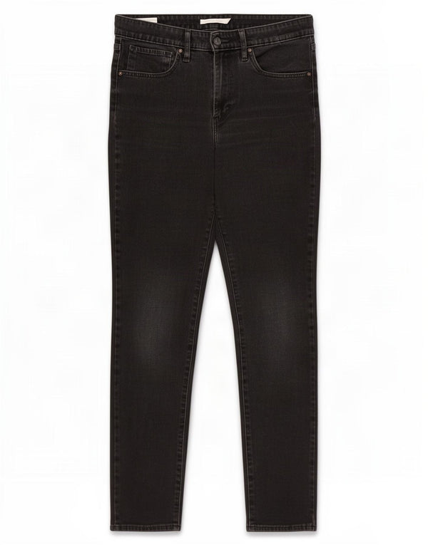 Levi's Womens 721 High Rise Skinny Jeans W30 L32 Black Cotton