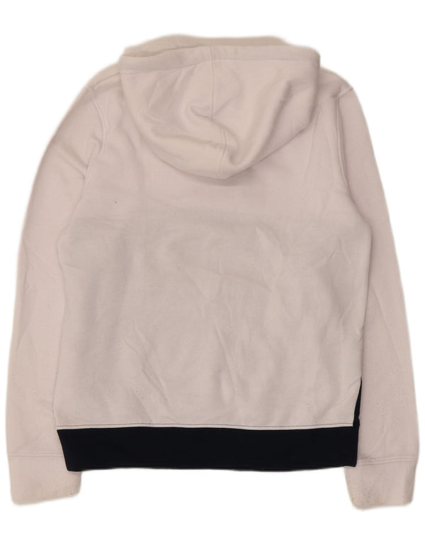 Jack & Jones Mens Graphic Hoodie Jumper Small White Colourblock Cotton