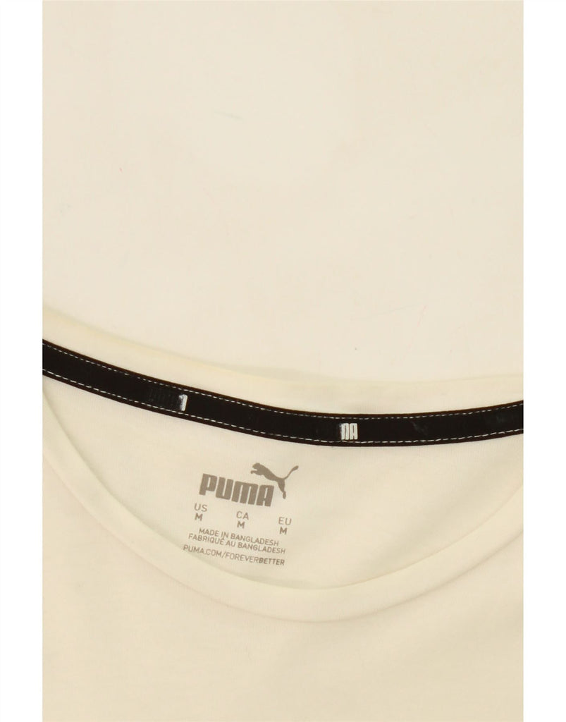 PUMA Womens Graphic T-Shirt Top UK 12 Medium White Vintage Puma and Second-Hand Puma from Messina Hembry 