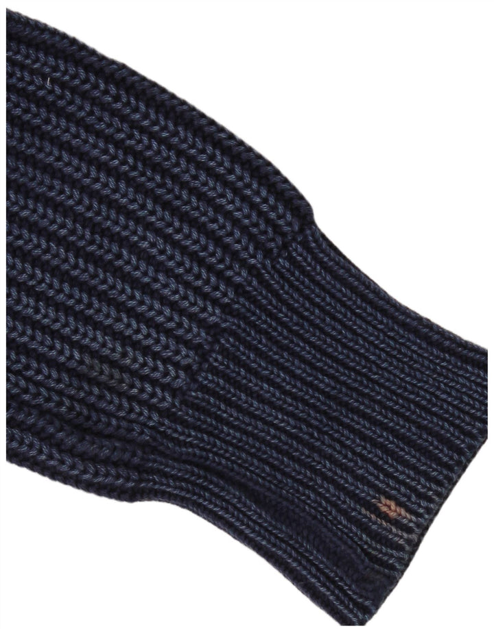 Replay Womens Turtle Neck Jumper Sweater UK 14 Medium Navy Blue Cotton