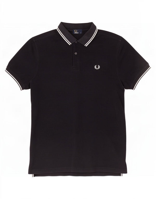 Fred Perry Mens Polo Shirt Medium Black Cotton