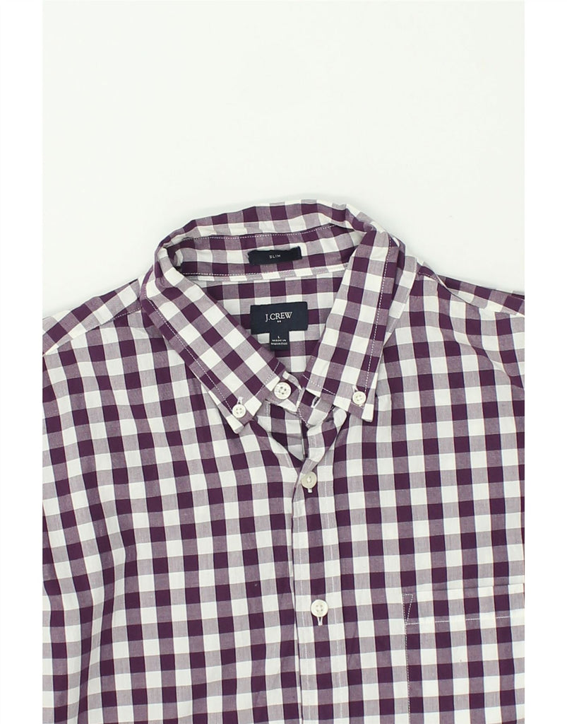 J. CREW Mens Slim Shirt Large Purple Gingham Cotton | Vintage J. Crew | Thrift | Second-Hand J. Crew | Used Clothing | Messina Hembry 