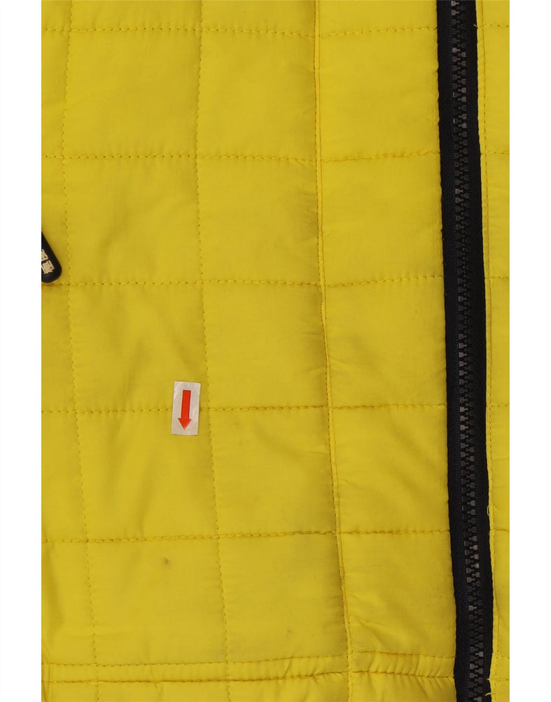SUPERDRY Womens Hooded Padded Jacket UK 12 Medium Yellow Polyester Vintage Superdry and Second-Hand Superdry from Messina Hembry 