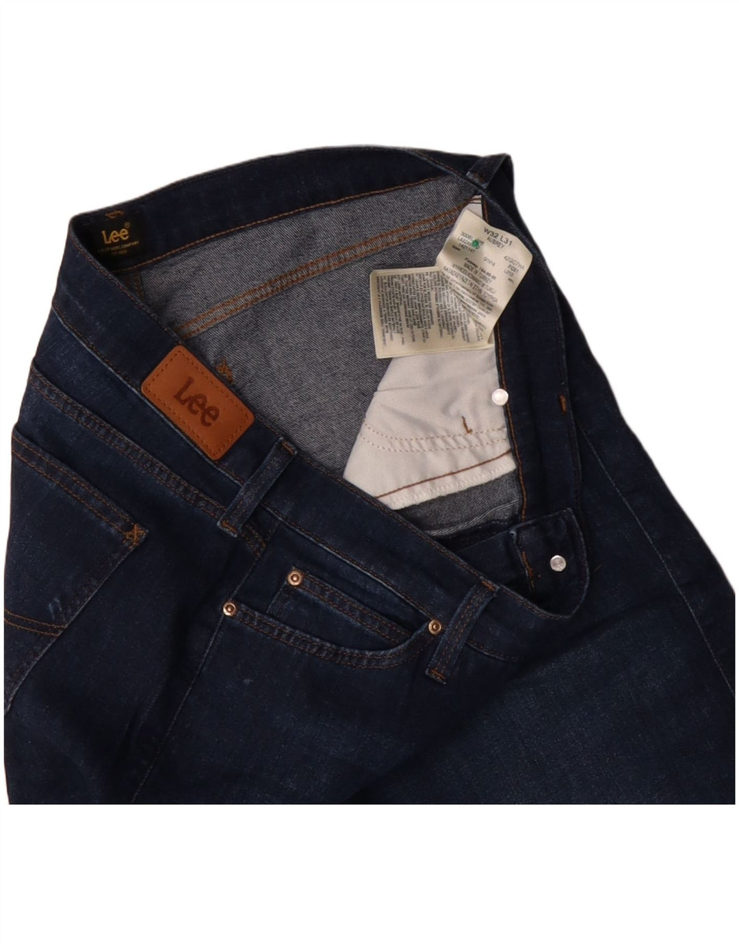 LEE Womens Aubrey Wide Leg Jeans W32 L31 Navy Blue Cotton