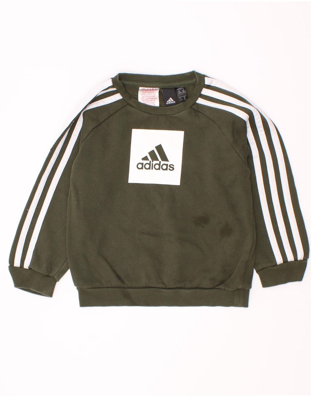Adidas Boys Graphic Sweatshirt Jumper 3-4 Years Green Cotton