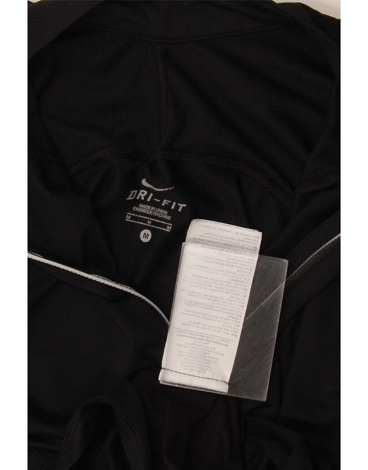 Nike Womens Dri Fit Zip Neck Pullover Tracksuit Top UK 12 Medium Black