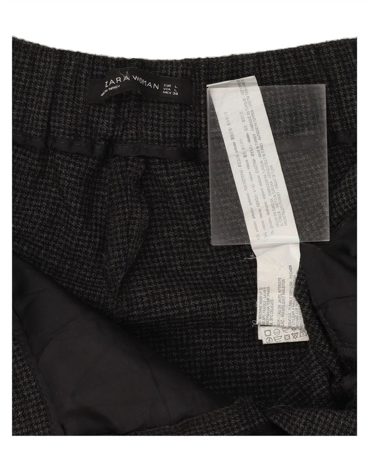 ZARA Womens Slim Chino Trousers W36 L26 Grey Houndstooth Polyester Vintage Zara and Second-Hand Zara from Messina Hembry 