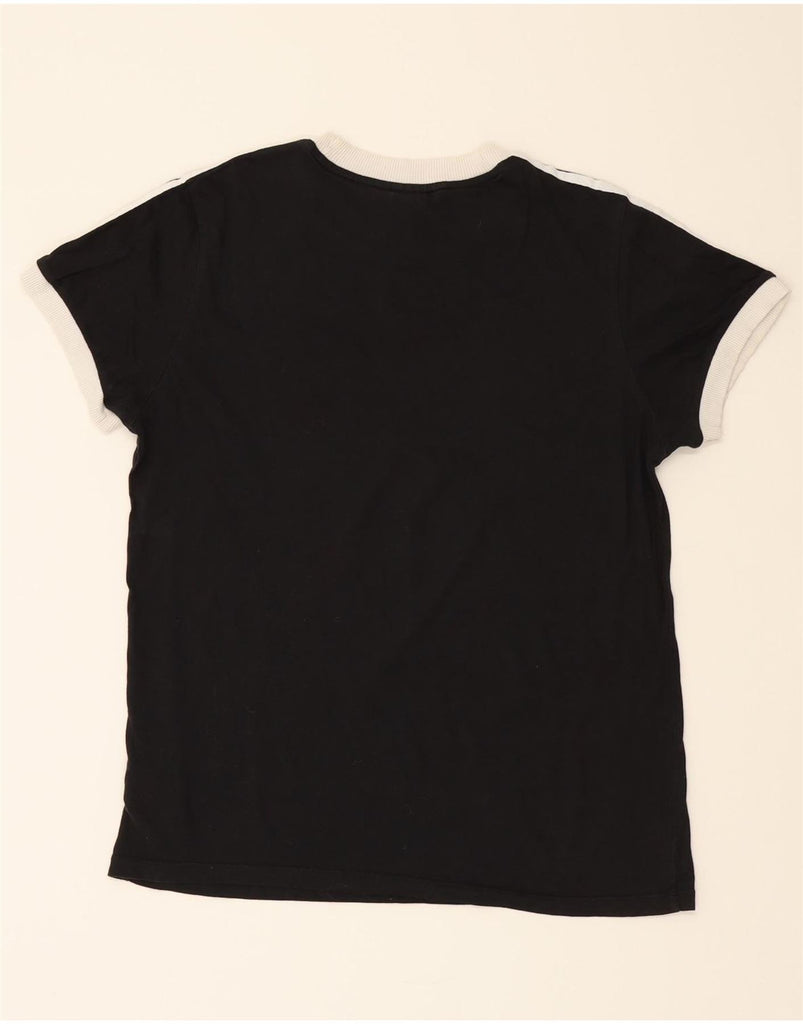ADIDAS Womens Graphic T-Shirt Top UK 12 Medium  Black Cotton Vintage Adidas and Second-Hand Adidas from Messina Hembry 