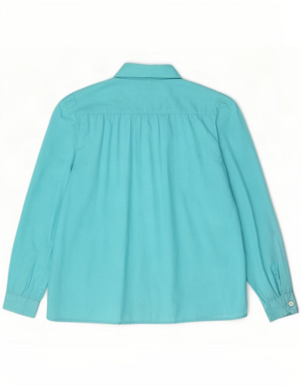 Benetton Girls Shirt 13-14 Years Large Turquoise Cotton