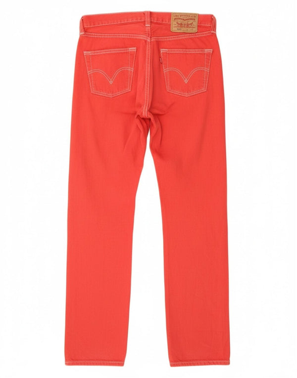Levi's Womens 501 Straight Jeans W29 L32 Red Cotton