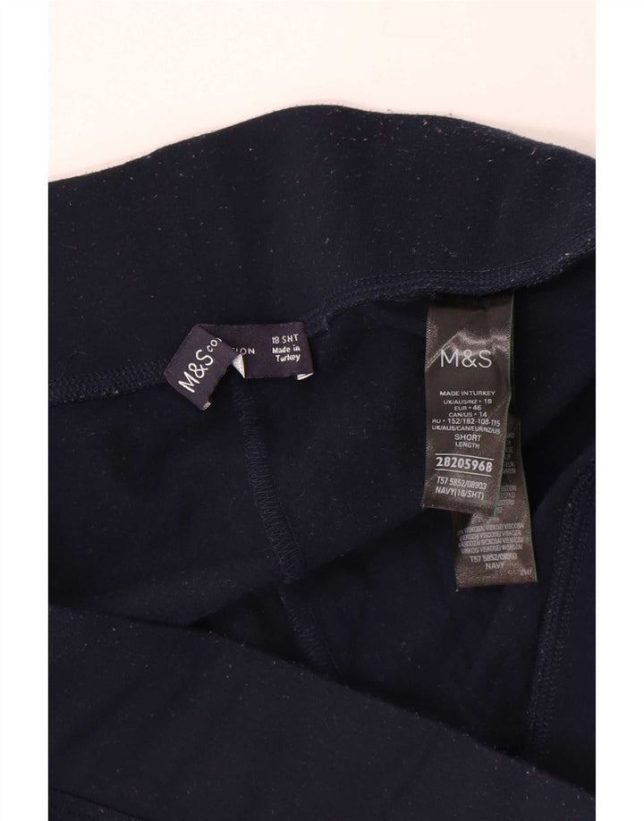 Marks & Spencer Womens Leggings UK 18 XL Navy Blue Polyester
