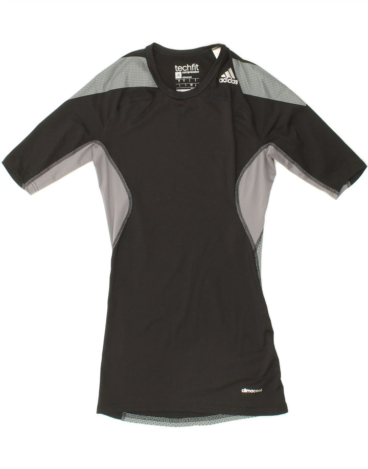 ADIDAS Womens Climacool T-Shirt Top UK 8 Small Black Colourblock Polyester Vintage Adidas and Second-Hand Adidas from Messina Hembry 