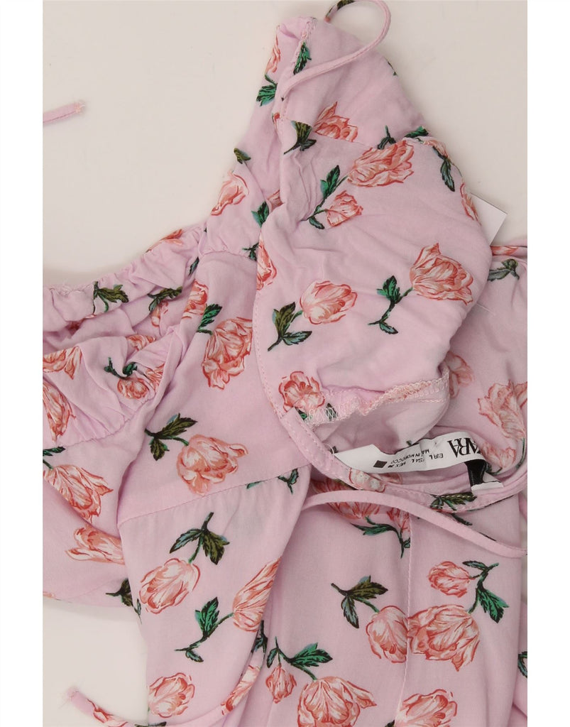 ZARA Womens Slip Dress UK 14 Large Pink Floral Vintage Zara and Second-Hand Zara from Messina Hembry 