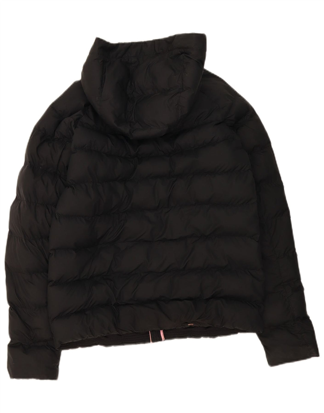 Nike Girls Hooded Padded Jacket 13-14 Years XL Black Polyester