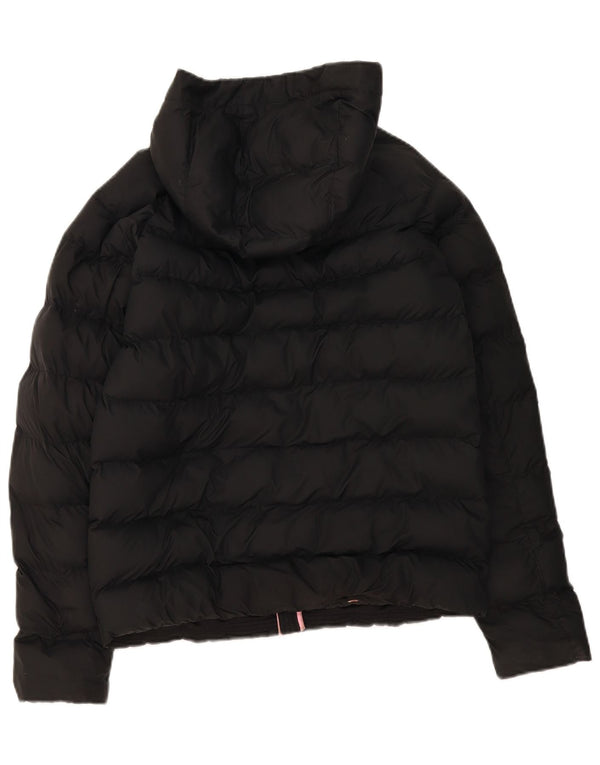 Nike Girls Hooded Padded Jacket 13-14 Years XL Black Polyester
