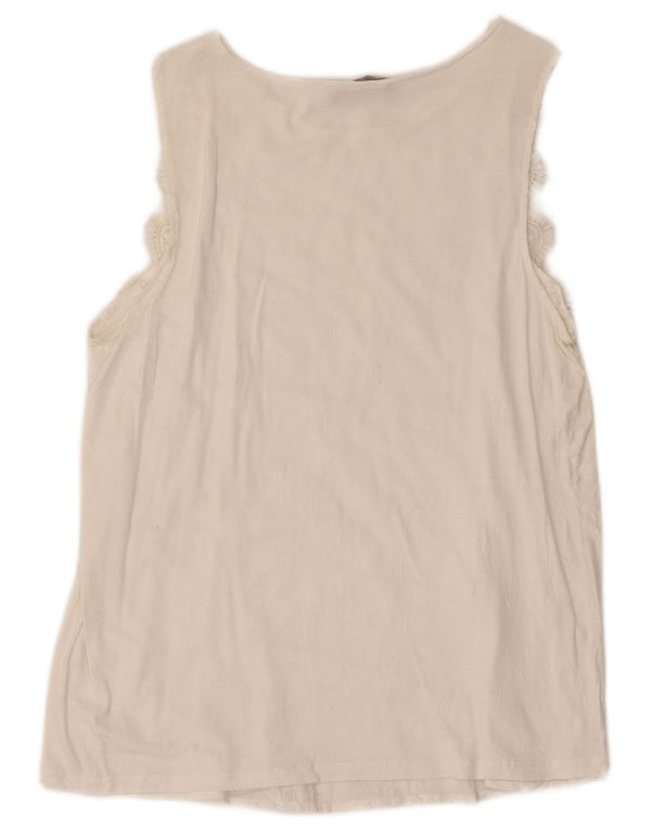 Marks & Spencer Womens Sleeveless Blouse Top UK 12 Medium White
