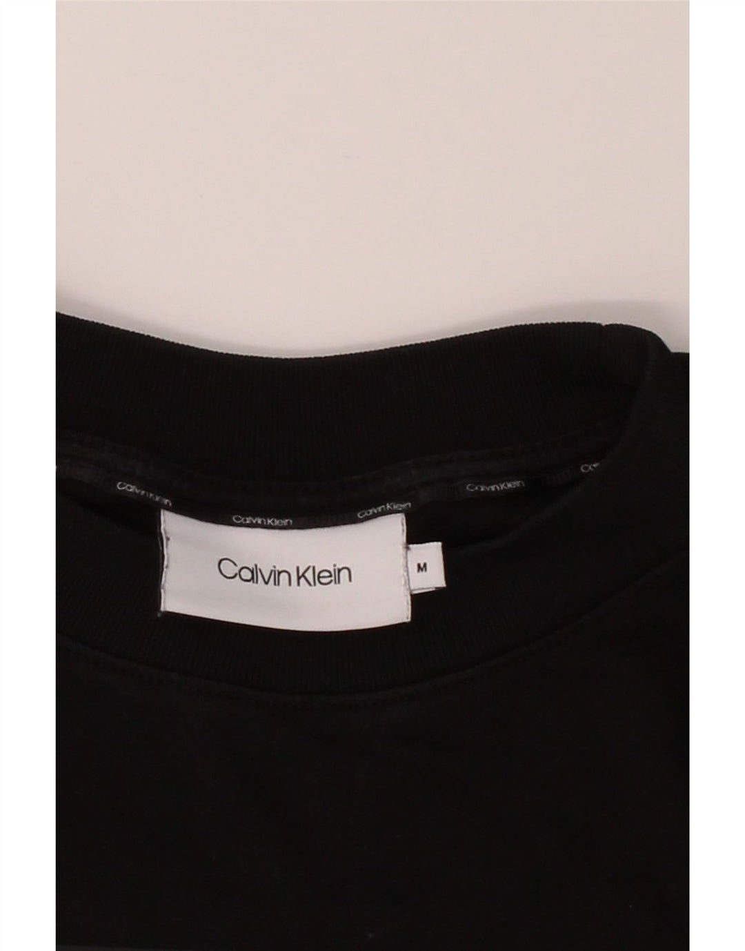 CALVIN KLEIN Womens Graphic Sweatshirt Jumper UK 14 Medium Black Cotton Vintage Calvin Klein and Second-Hand Calvin Klein from Messina Hembry 
