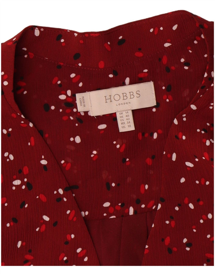 Hobbs Womens Long Sleeve Shift Dress UK 14 Large Red Floral Polyester