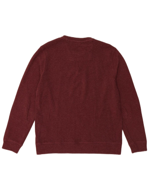 CREW CLOTHING Mens Crew Neck Jumper Sweater Large Burgundy Cotton