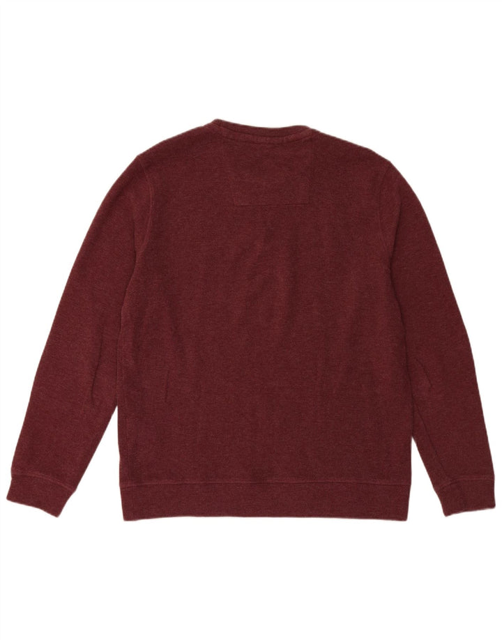 CREW CLOTHING Mens Crew Neck Jumper Sweater Large Burgundy Cotton