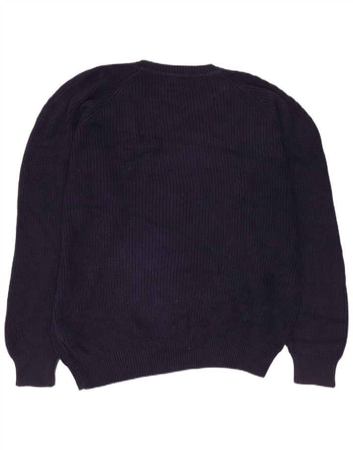 Kappa Mens V-Neck Jumper Sweater Medium Navy Blue Cotton